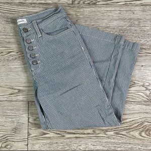 wide leg pin striped pants